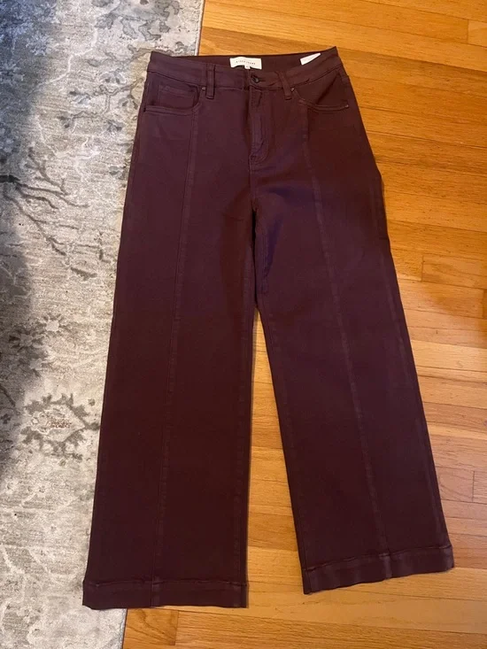 RISEN Wide-Leg High-Rise Brown Jeans 9/29 - Picture 3 of 9